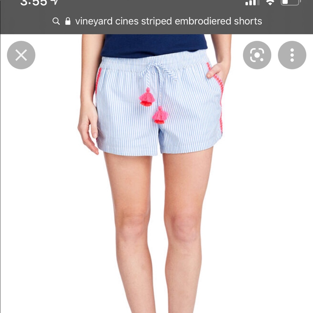 Vineyard vines striped pull on shorts